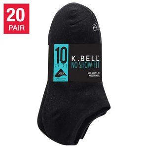 NWT K. Bell Womens 10 Pack Lycra Shoe Size 5.5-12 Black Multipack $50 8HL105